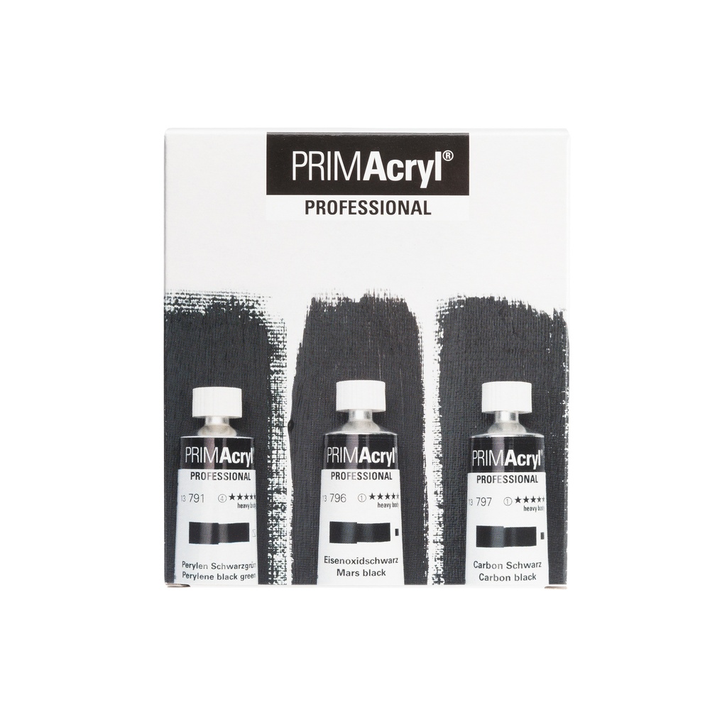 Schmincke, PRIMAcryl Box, Black shades, 3 x 35 ml