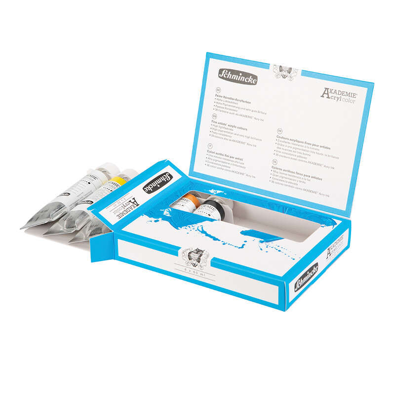 Akademie, Acryl box set, Cardboard 6 x 60 ml