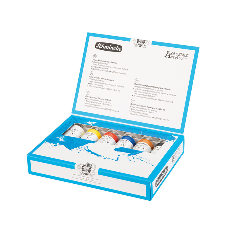 Schmincke, Akademie, Acryl box set, Cardboard 6 x 60 ml
