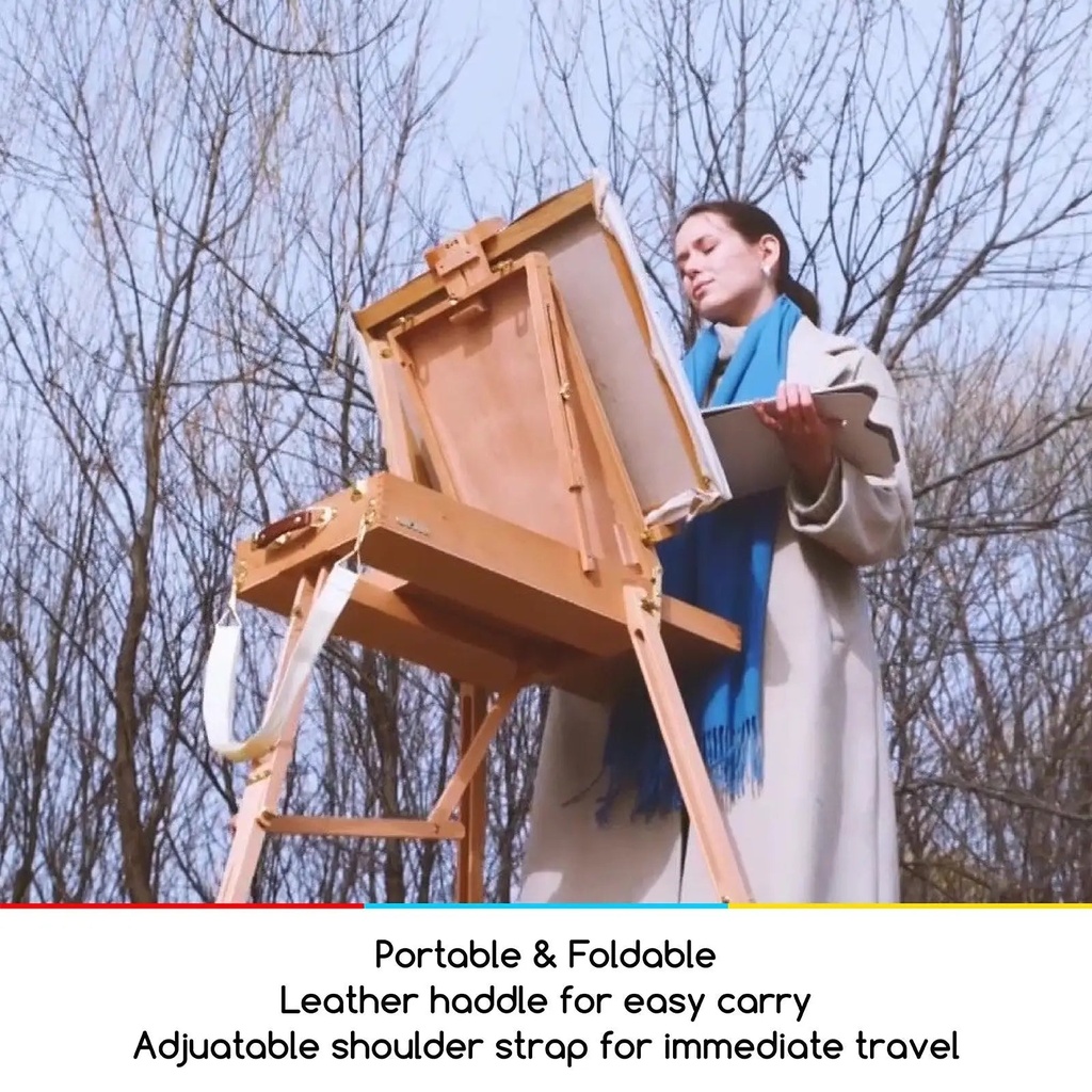 Easel, French Sketchbook easel with wooden palette