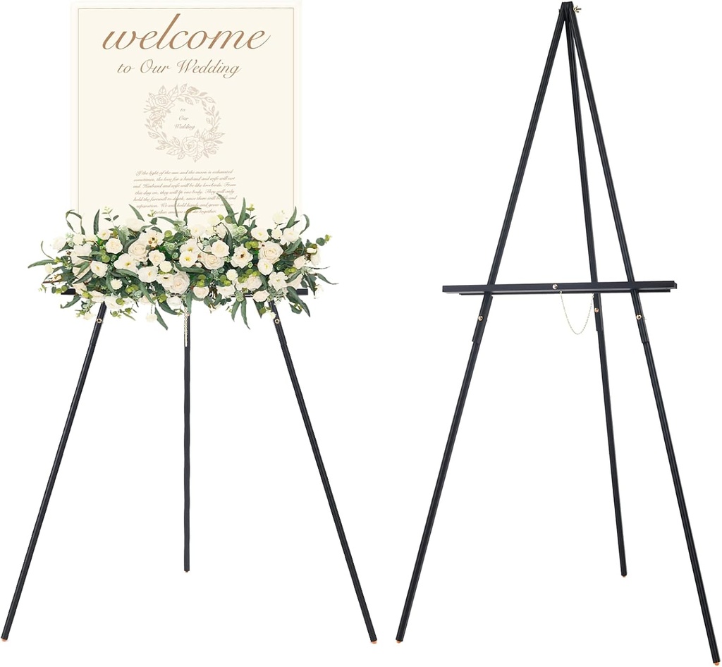 MEEDEN, Easel, 64" (162 cm) Display Floor, Black