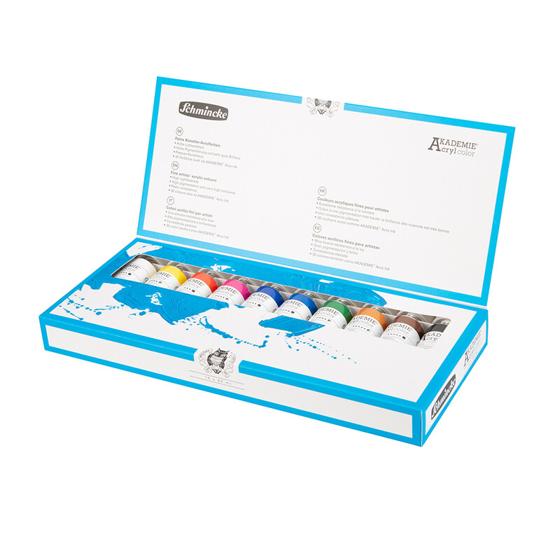 Schmincke, Akademie, Acryl box set, Cardboard 10 x 60 ml