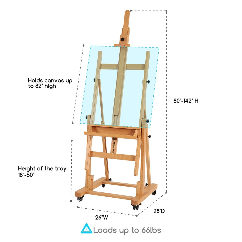 MEEDEN, Easel, Deluxe H-Frame Extra Large Heavy Duty
