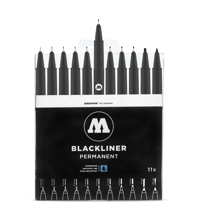 [MO_200485] MOLOTOW, Blackliner Complete SET 11x