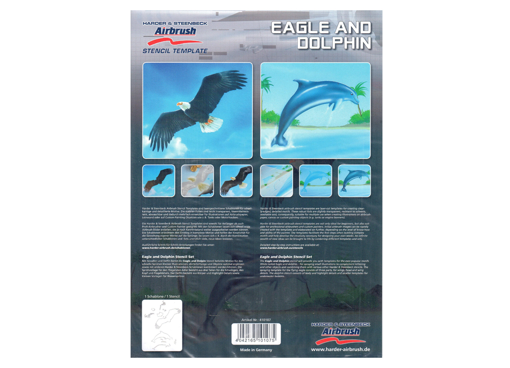 [HA-410107] Harder Airbrush, Stencil, Template Eagle and Dolphin