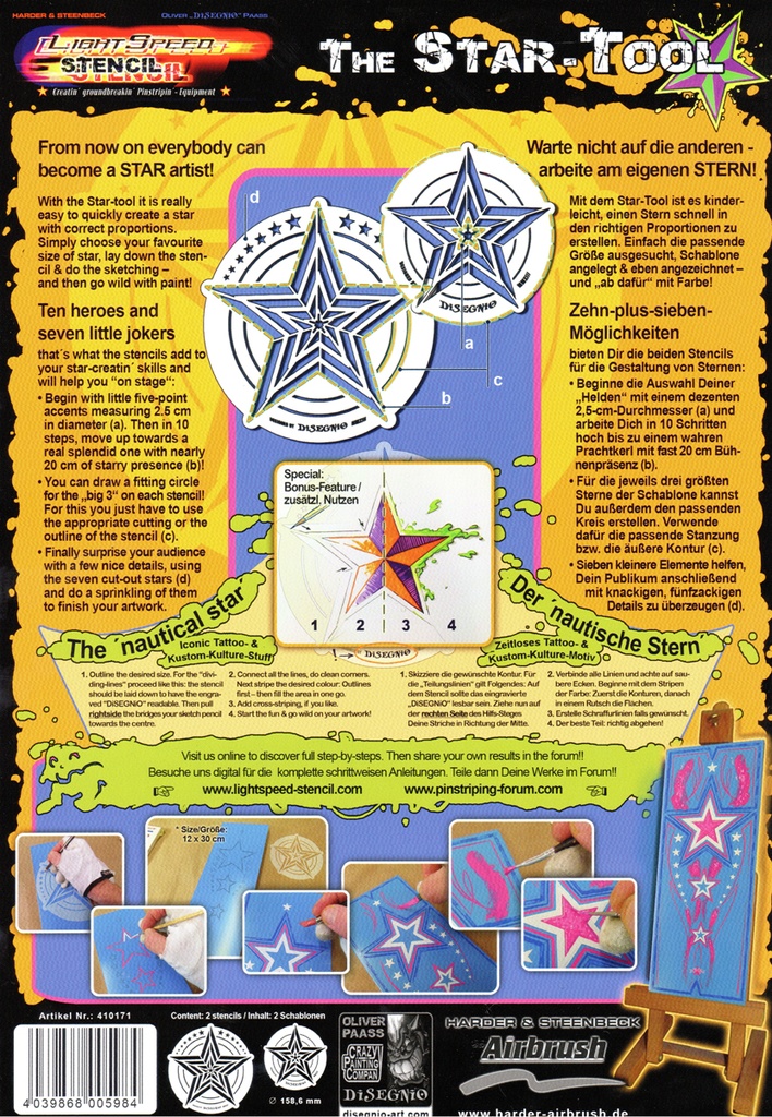 [HA-410171] Harder Airbrush, Stencil, The Star-Tool