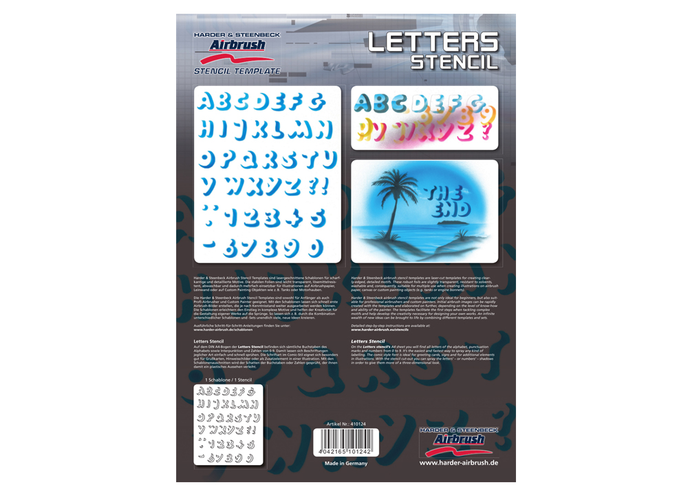 [HA-410124] Harder Airbrush, Stencil, Template Letters