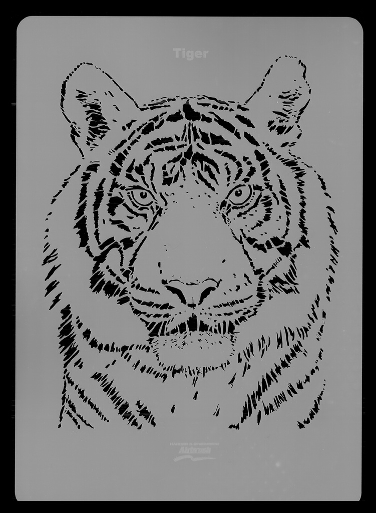 [HA-410190] Harder Airbrush, Stencil, Template Tiger Wildlife XL