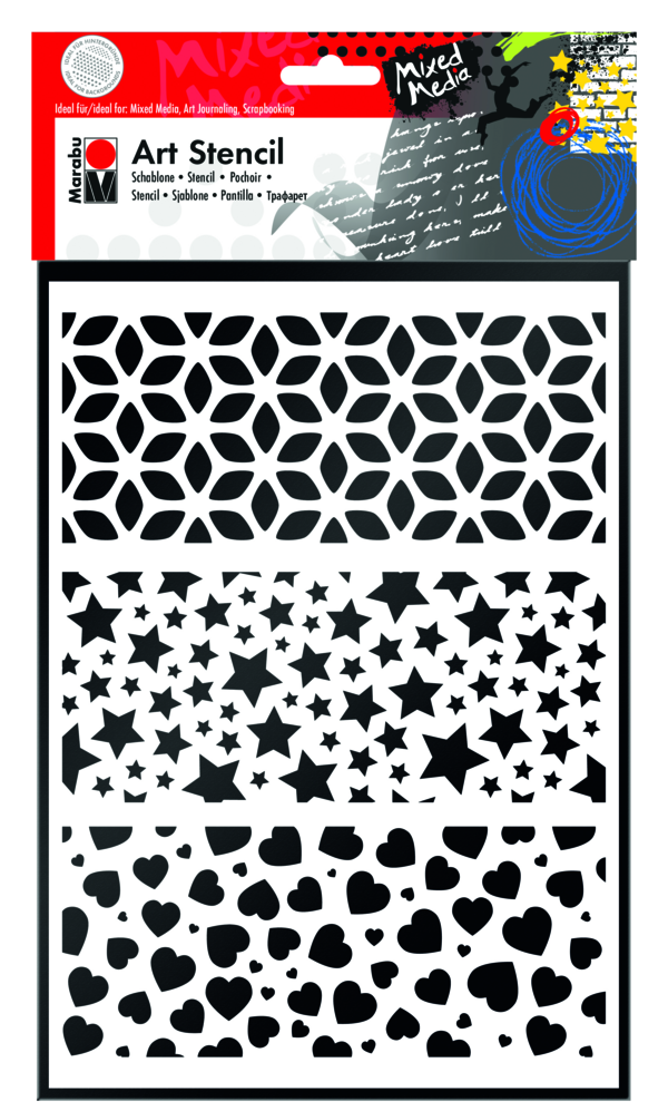 [MA-028500009] MARABU, Art Stencil DIN A4 Modern Combination