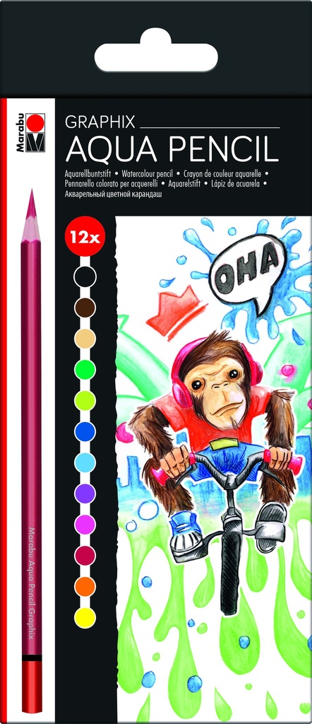 [MA-0143000000100] Marabu, Graphix, Aqua Pencil set 12x (Funky Monkey)