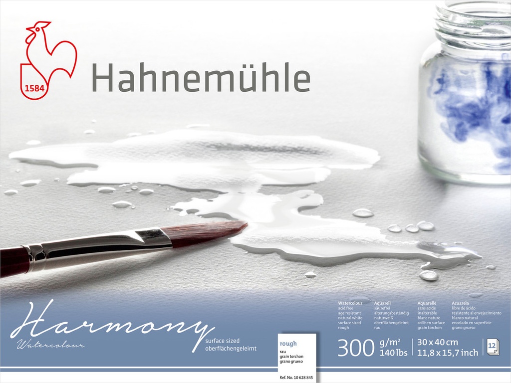 [HM_10628845] Hahnemühle, Harmony Watercolour, 300gsm (30 x 40 cm, Rough Surface, Blocks)