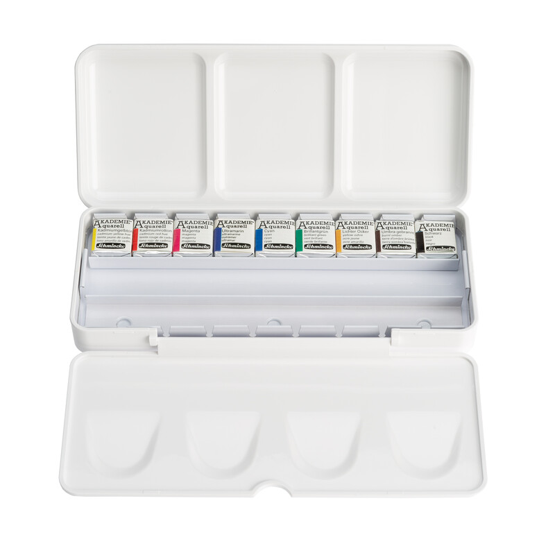 [SM_75790097] Schmincke, Akademie Aqua plastic Box, 9 x 1/2 pans